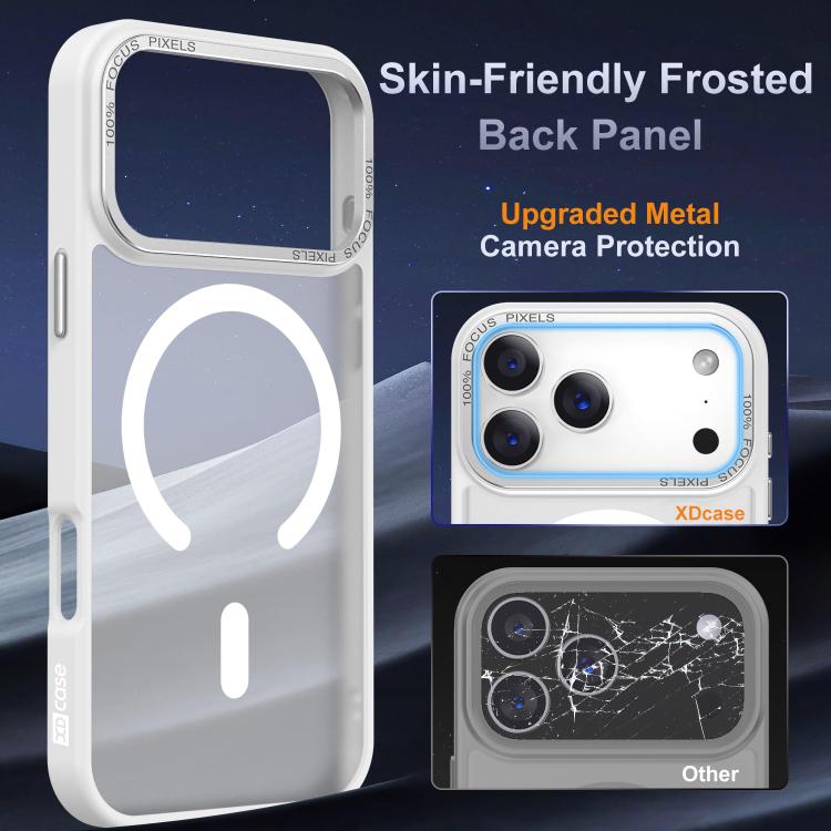 Custodia magnetica per telefono XDcase con cornice in metallo effetto pelle e lente in metallo., For iPhone 17 Pro Max, For iPhone 17 Pro, For iPhone 17