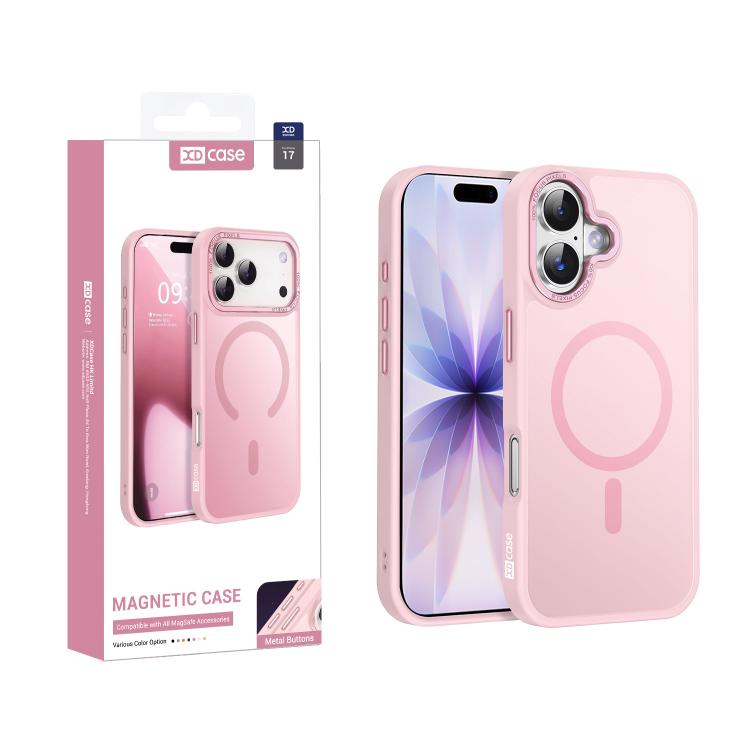 Custodia magnetica per telefono XDcase con cornice in metallo effetto pelle e lente in metallo., For iPhone 17 Pro Max, For iPhone 17 Pro, For iPhone 17