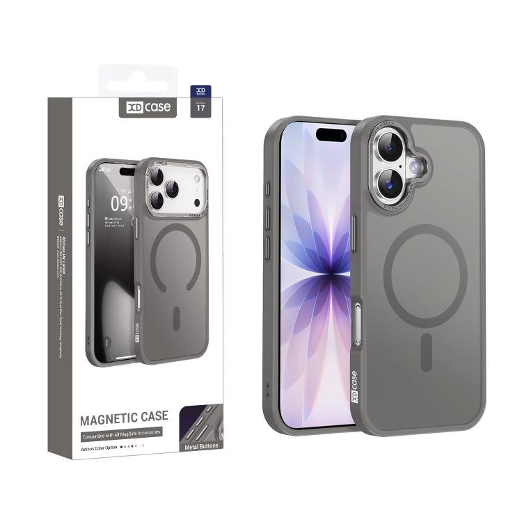 Custodia magnetica per telefono XDcase con cornice in metallo effetto pelle e lente in metallo., For iPhone 17 Pro Max, For iPhone 17 Pro, For iPhone 17
