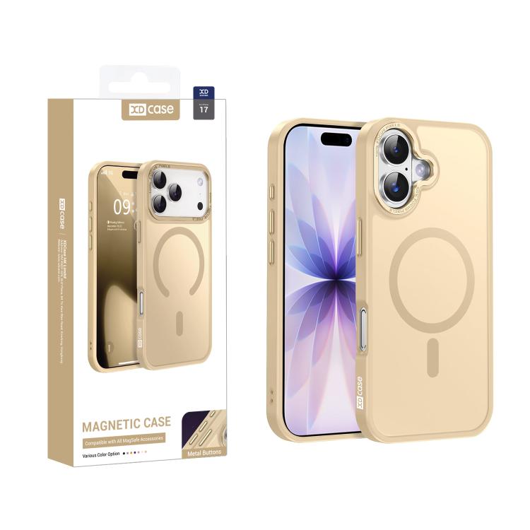 Custodia magnetica per telefono XDcase con cornice in metallo effetto pelle e lente in metallo., For iPhone 17 Pro Max, For iPhone 17 Pro, For iPhone 17