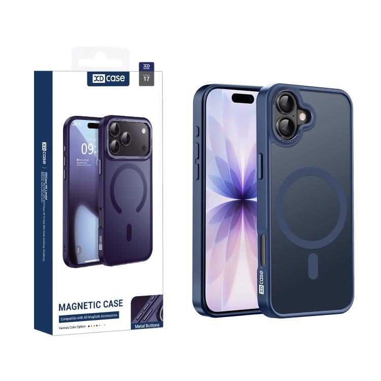 Custodia magnetica per telefono XDcase con cornice in metallo effetto pelle e lente in metallo., For iPhone 17 Pro Max, For iPhone 17 Pro, For iPhone 17
