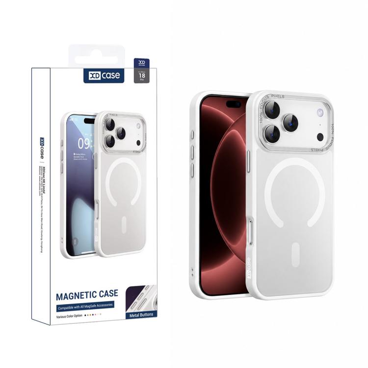 Custodia magnetica per telefono XDcase con cornice in metallo effetto pelle e lente in metallo., For iPhone 18, For iPhone 18 Pro, For iPhone 18 Pro Max, For iPhone 17 Pro Max