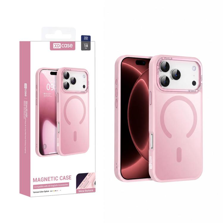 Custodia magnetica per telefono XDcase con cornice in metallo effetto pelle e lente in metallo., For iPhone 18, For iPhone 18 Pro, For iPhone 18 Pro Max, For iPhone 17 Pro Max
