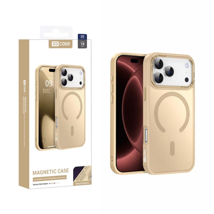 Custodia magnetica per telefono XDcase con cornice in metallo effetto pelle e lente in metallo., For iPhone 18, For iPhone 18 Pro, For iPhone 18 Pro Max, For iPhone 17 Pro Max