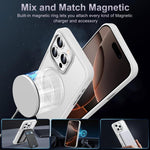 Custodia magnetica per telefono XDcase con cornice in metallo effetto pelle e lente in metallo., For iPhone 16 Pro Max, For iPhone 16 Pro, For iPhone 15 Pro Max, For iPhone 15 Pro
