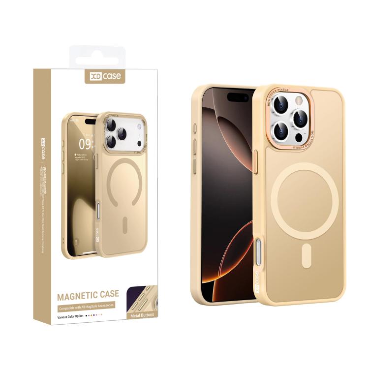 Custodia magnetica per telefono XDcase con cornice in metallo effetto pelle e lente in metallo., For iPhone 16 Pro Max, For iPhone 16 Pro, For iPhone 15 Pro Max, For iPhone 15 Pro