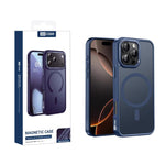 Custodia magnetica per telefono XDcase con cornice in metallo effetto pelle e lente in metallo., For iPhone 16 Pro Max, For iPhone 16 Pro, For iPhone 15 Pro Max, For iPhone 15 Pro
