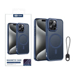 Custodia magnetica per telefono XDcase con cornice in metallo effetto pelle e lente in metallo., For iPhone 16 Pro Max, For iPhone 16 Pro, For iPhone 15 Pro Max, For iPhone 15 Pro