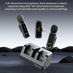 Microfono lavalier wireless K7 2 in 1 con base di ricarica, Type-C Plug, 8 Pin Plug