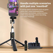 Microfono lavalier wireless K7 2 in 1 con base di ricarica