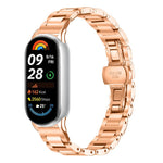 Cinturino per orologio sottile in acciaio inossidabile con fibbia a farfalla in metallo., For Redmi Watch6/5/4/Xiaomi Band 9 Pro/8 Pro, For Xiaomi Smart Band 10 / 9 / 8