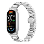 Cinturino per orologio sottile in acciaio inossidabile con fibbia a farfalla in metallo., For Redmi Watch6/5/4/Xiaomi Band 9 Pro/8 Pro, For Xiaomi Smart Band 10 / 9 / 8