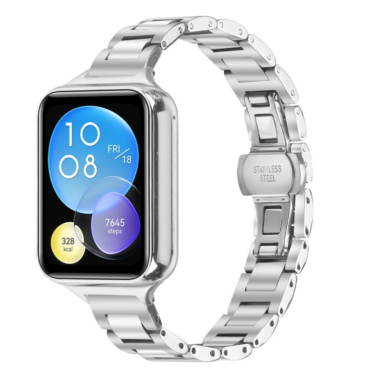 Cinturino per orologio sottile in acciaio inossidabile con fibbia a farfalla in metallo., For Redmi Watch6/5/4/Xiaomi Band 9 Pro/8 Pro, For Xiaomi Smart Band 10 / 9 / 8
