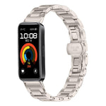 Cinturino per orologio sottile in acciaio inossidabile con fibbia a farfalla in metallo., For Huawei Band 10 / 9 / 8