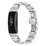 Cinturino per orologio sottile in acciaio inossidabile con fibbia a farfalla in metallo., For Fitbit Inspire 3, For Fitbit Ace 3 / Ace 2 / Inspire 2