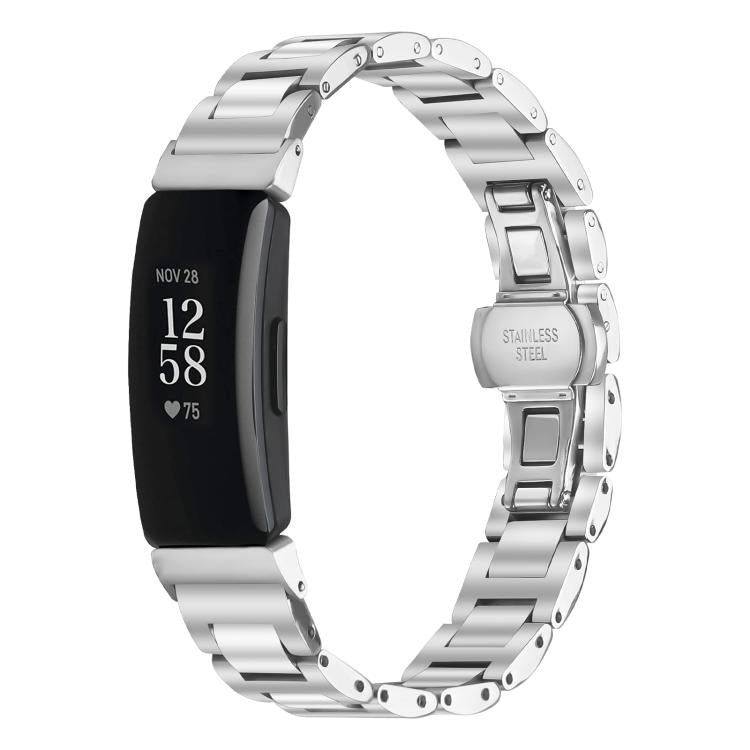 Cinturino per orologio sottile in acciaio inossidabile con fibbia a farfalla in metallo., For Fitbit Inspire 3, For Fitbit Ace 3 / Ace 2 / Inspire 2