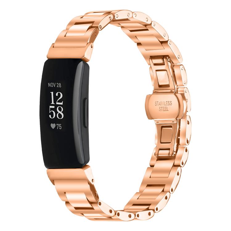 Cinturino per orologio sottile in acciaio inossidabile con fibbia a farfalla in metallo., For Fitbit Inspire 3, For Fitbit Ace 3 / Ace 2 / Inspire 2