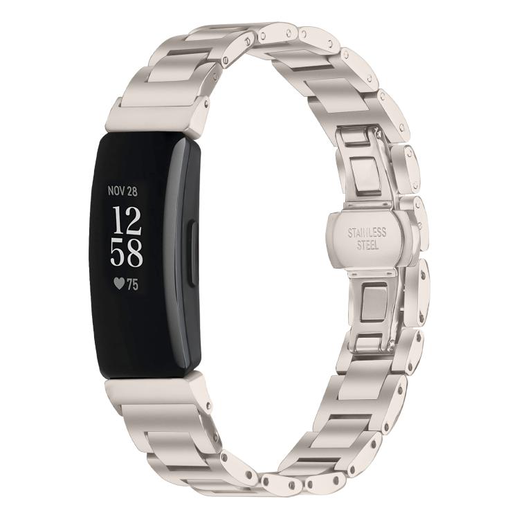 Cinturino per orologio sottile in acciaio inossidabile con fibbia a farfalla in metallo., For Fitbit Inspire 3, For Fitbit Ace 3 / Ace 2 / Inspire 2