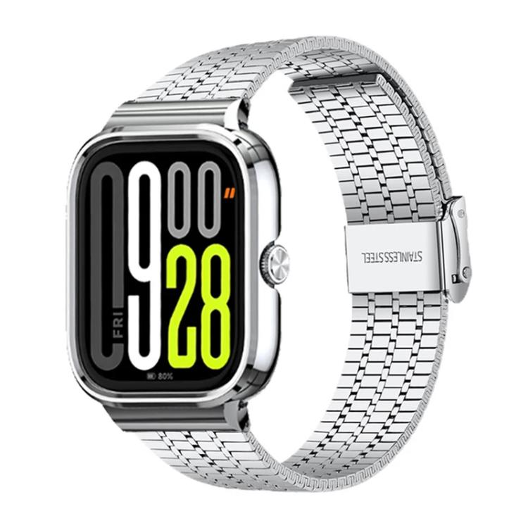 Cinturino per orologio in acciaio inossidabile con fibbia integrata a sette perline e montatura in metallo., For Redmi Watch 5 / Watch 4