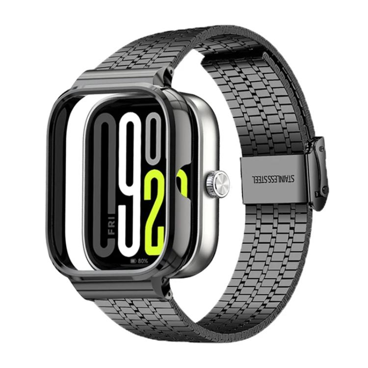 Cinturino per orologio in acciaio inossidabile con fibbia integrata a sette perline e montatura in metallo., For Redmi Watch 5 / Watch 4