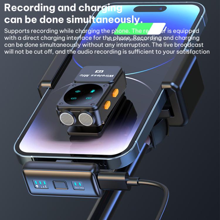 Microfono lavalier wireless Q12 Type-C 2 in 1