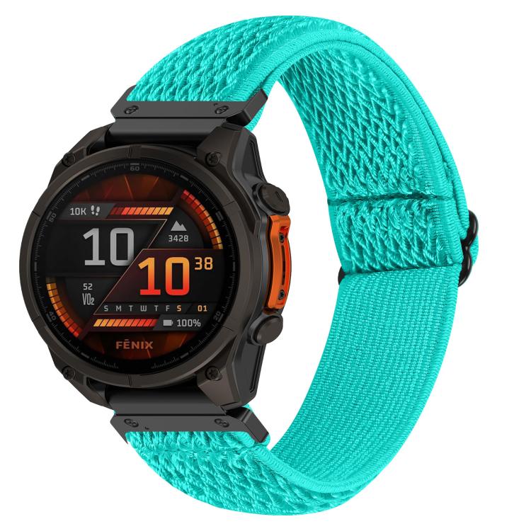 Cinturino per orologio in nylon intrecciato elastico con motivo a onde., For Garmin 22mm, For Garmin 26mm