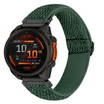 Cinturino per orologio in nylon intrecciato elastico con motivo a onde., For Garmin 22mm, For Garmin 26mm