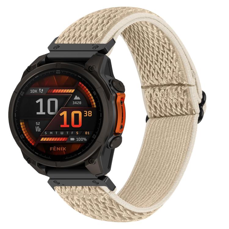 Cinturino per orologio in nylon intrecciato elastico con motivo a onde., For Garmin 22mm, For Garmin 26mm