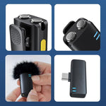 Microfono lavalier wireless 2 in 1 Type-C e 8 Pin