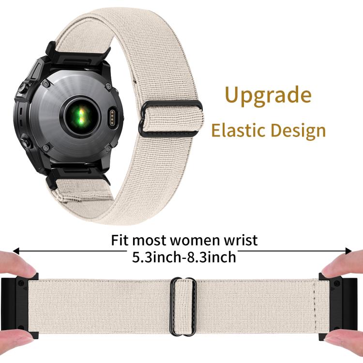 Cinturino per orologio in nylon elastico a tinta unita, For Garmin 26mm