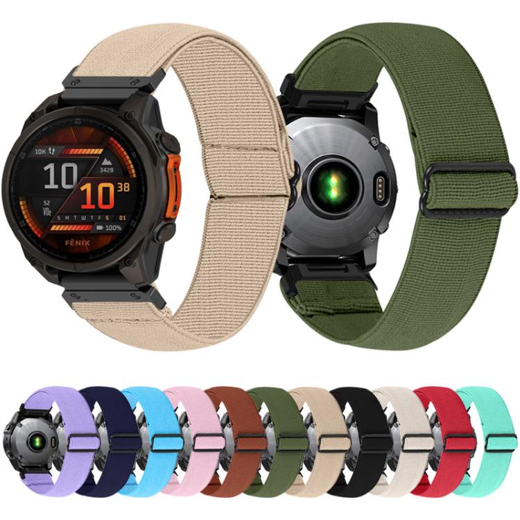 Cinturino per orologio in nylon elastico a tinta unita, For Garmin 26mm
