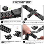 Cinturino per orologio in acciaio inossidabile con chiusura pieghevole integrata Tactix a tre perline., For Garmin 26mm, For Garmin 22mm