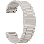 Cinturino per orologio in acciaio inossidabile con chiusura pieghevole integrata Tactix a tre perline., For Garmin 26mm, For Garmin 22mm