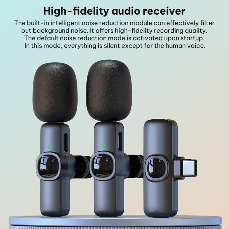 Microfono lavalier wireless J1 2 in 1 con riduzione rumore