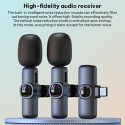 Microfono lavalier wireless J1 2 in 1 con riduzione rumore