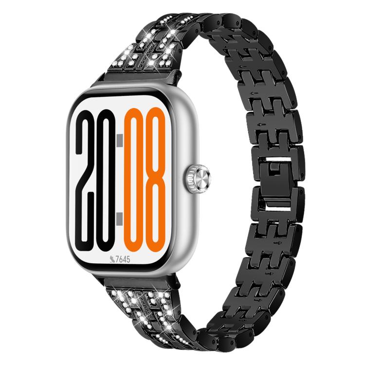 Cinturino per orologio in acciaio inossidabile con cinque perline e doppia fila di diamanti., For Honor Watch X5