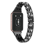 Cinturino per orologio in acciaio inossidabile con cinque perline e doppia fila di diamanti., For Honor Watch X5