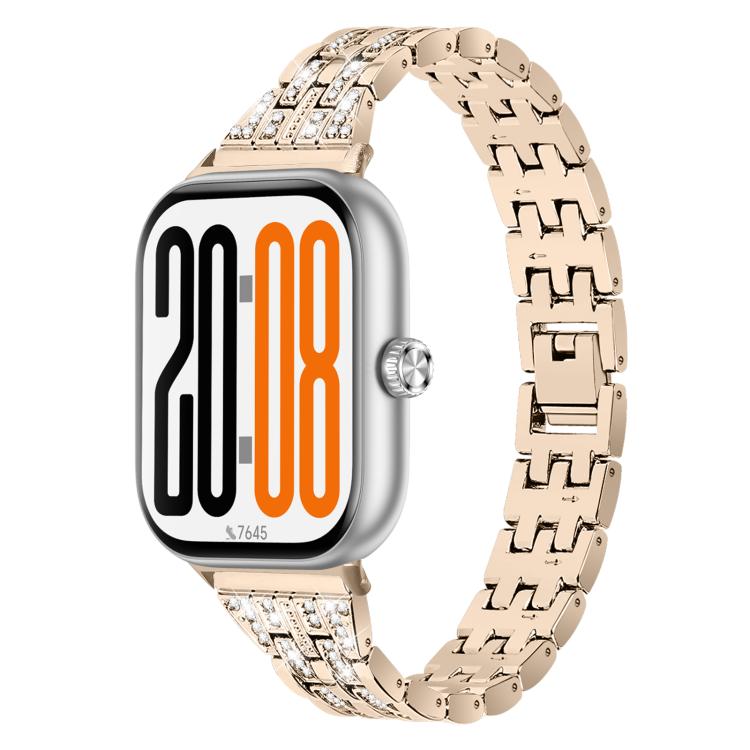 Cinturino per orologio in acciaio inossidabile con cinque perline e doppia fila di diamanti., For Honor Watch X5