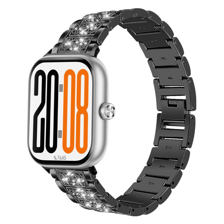 Cinturino per orologio in acciaio inossidabile con tre perline di diamanti, For Honor Watch X5