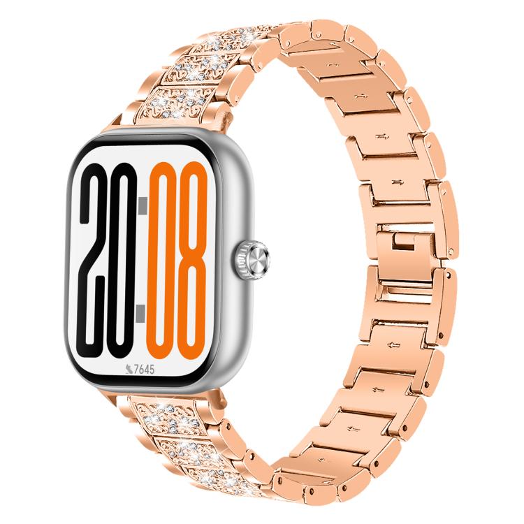 Cinturino per orologio in acciaio inossidabile con tre perline di diamanti, For Honor Watch X5