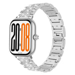 Cinturino per orologio in acciaio inossidabile con tre perline di diamanti, For Honor Watch X5