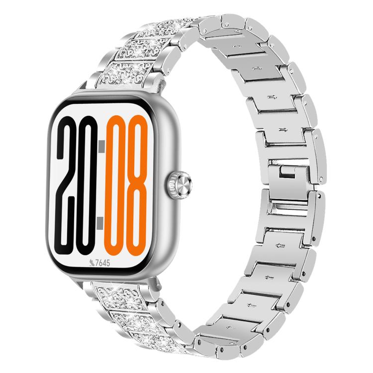 Cinturino per orologio in acciaio inossidabile con tre perline di diamanti, For Honor Watch X5