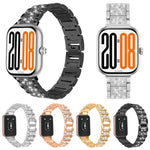 Cinturino per orologio in acciaio inossidabile con tre perline di diamanti, For Honor Watch X5