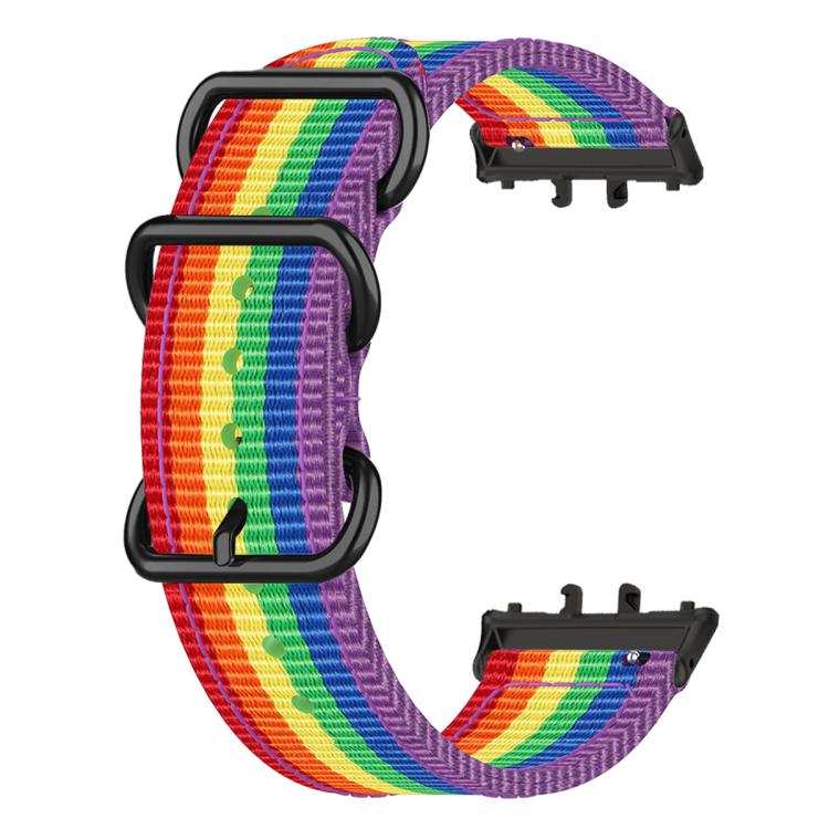Cinturino per orologio in nylon intrecciato con fibbia a tre anelli., For Honor Watch X5