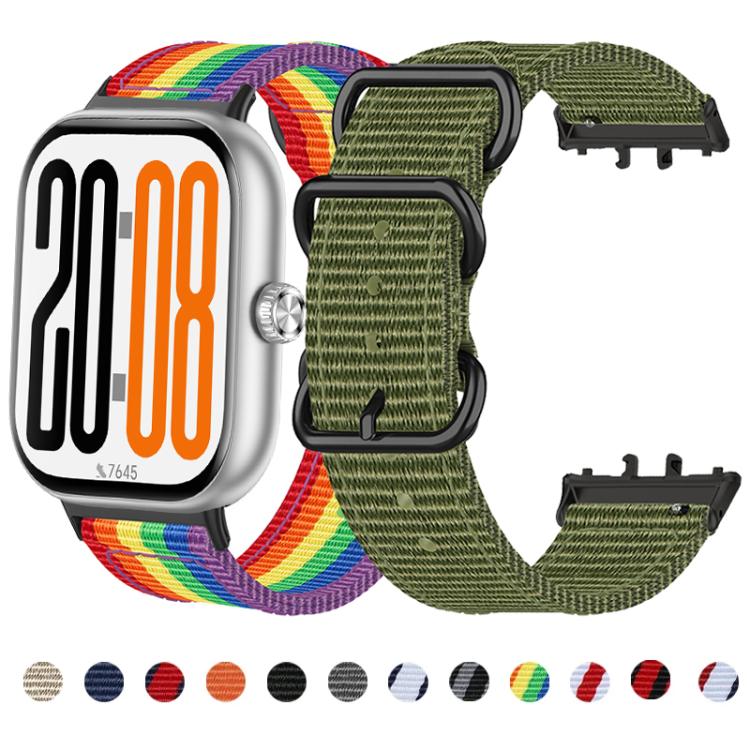 Cinturino per orologio in nylon intrecciato con fibbia a tre anelli., For Honor Watch X5