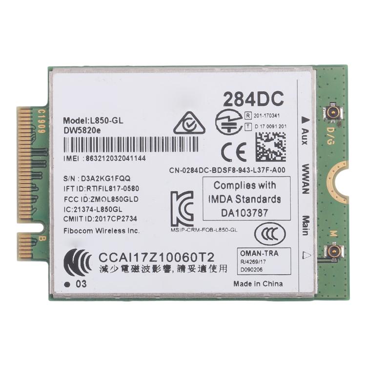 Modulo wireless 4G L850-GL DW5820E 284DC per DELL 5410 5420 5430 3510 5530, L850-GL DW5820E