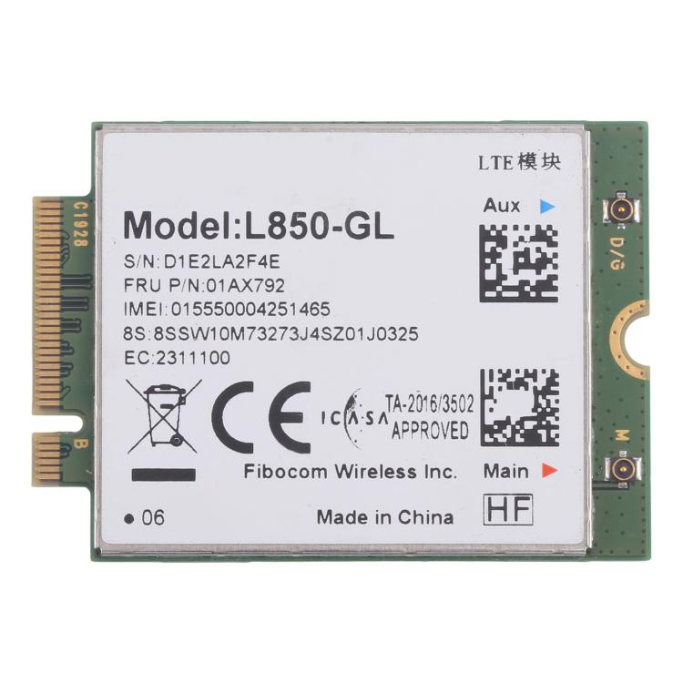 Modulo wireless 4G L850-GL per Lenovo Thinkpad X380 X390 L480 T480 T580 T14 X1C 01AX792, L850-GL 4G