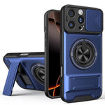 Custodia per telefono multifunzionale magnetica antiurto con finestra scorrevole per obiettivo., For iPhone 17 Pro, For iPhone 17, For iPhone Air, For iPhone 16 Pro Max