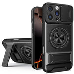 Custodia per telefono multifunzionale magnetica antiurto con finestra scorrevole per obiettivo., For iPhone 17 Pro, For iPhone 17, For iPhone Air, For iPhone 16 Pro Max