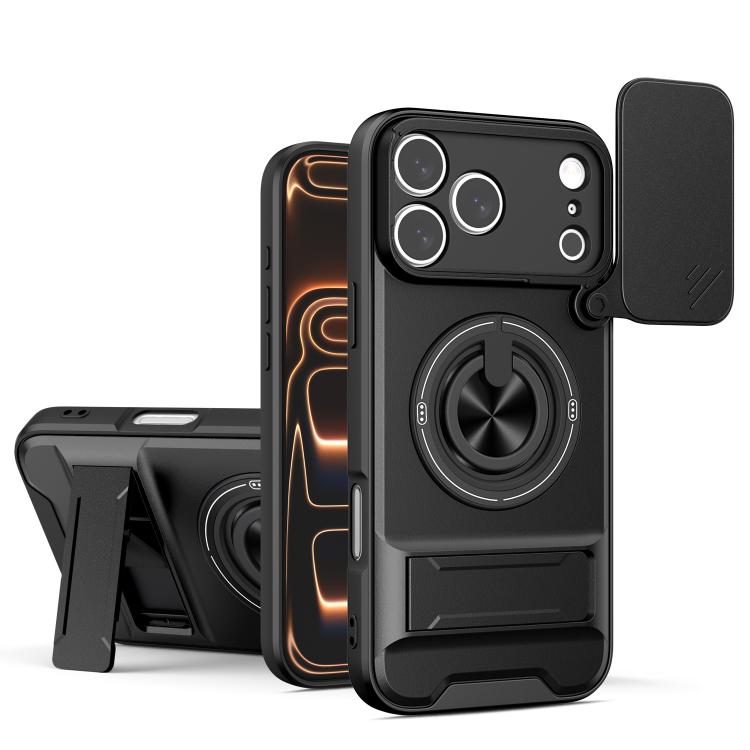 Custodia per telefono multifunzionale magnetica antiurto con finestra scorrevole per obiettivo., For iPhone 18 Pro, For iPhone 18 Pro Max, For iPhone 17e / 16e, For iPhone 17 Pro Max